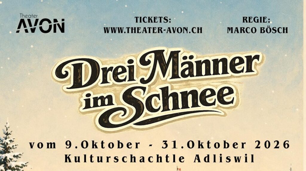 Plakat «Drei Männer im Schnee»
